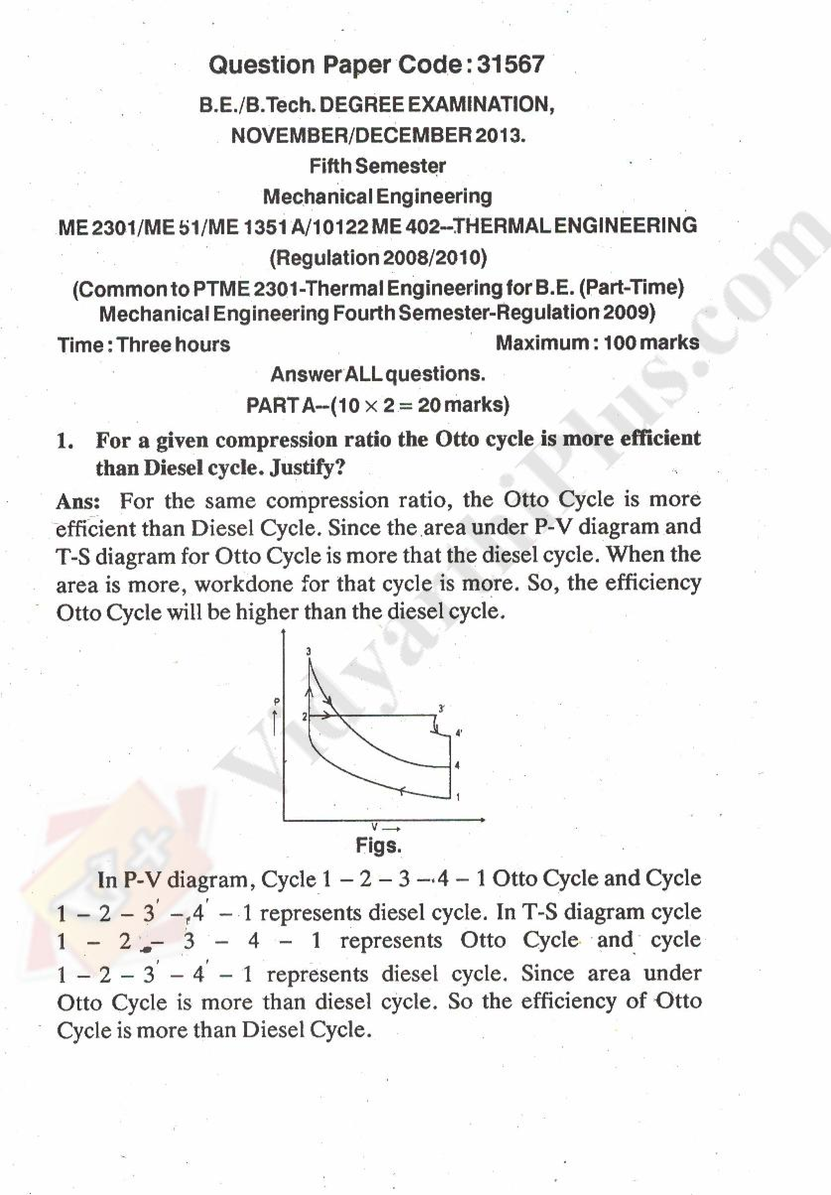 Thermal Engineering Solved Question Papers - 2015 Edition