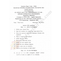 Applied Hydraulics Engineering Solved Question Papers - 2015 Edition