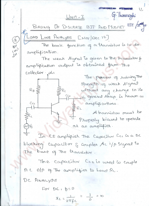 Electronic Circuits I Premium Lecture Notes - Thenmozhi Edition