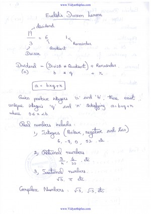 Number Systems : Euclid’s division lemma Lecture Notes and Solved Problems