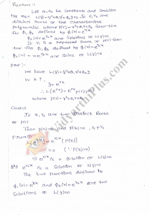 Ordinary Differential Equation Premium Lecture Notes - Anitha Edition