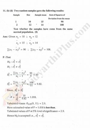 Statistics and Numerical Methods Solved Question Papers - 2015 Edition